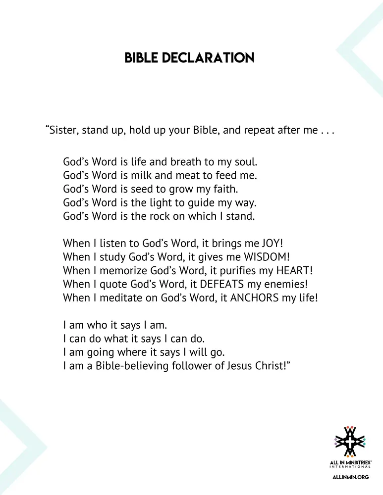 All In Bible Declaration English