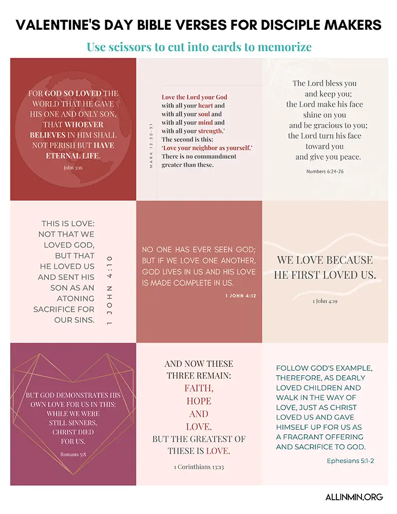 All In Valentines Day Bible Verses for Disciple Makers English 1